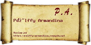Pálffy Armandina névjegykártya